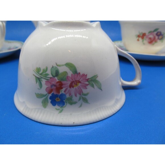 Johnson Brothers Old Staffordshire Malvern Tea cups and Saucers 3 Sets extra cup - Picture 8 of 16